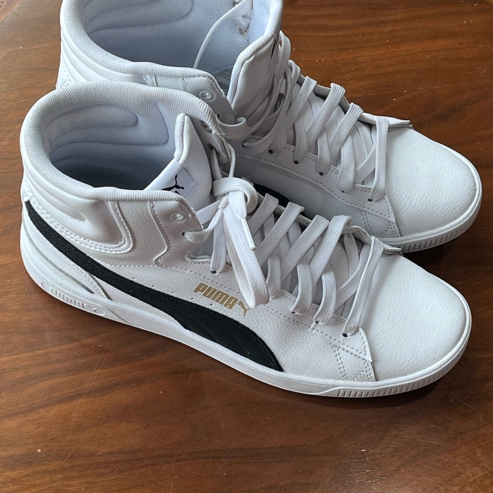 Puma White and Black High-Tops